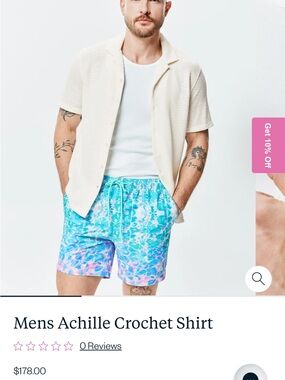 Psycho Bunny Mens Achille Crochet Shirt